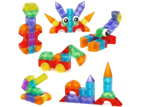 Klocki magnetyczne 3D Podświetlane klocki magnetyczne 64 ele ZA5240 Klocki magnetyczne 3D Podświetlane klocki magnetyczne 64 ele ZA5240