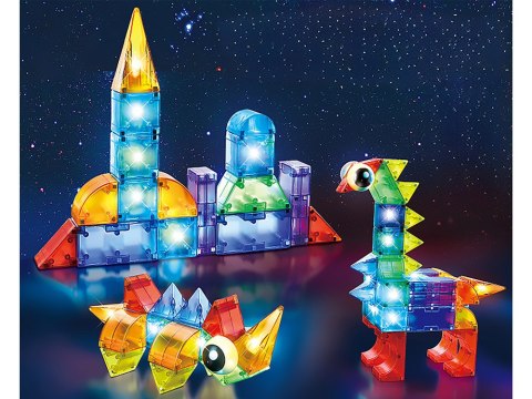 Klocki magnetyczne 3D Podświetlane klocki magnetyczne 64 ele ZA5240 Klocki magnetyczne 3D Podświetlane klocki magnetyczne 64 ele ZA5240