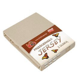 Prześcieradło jersey z gumką 160x220 beżowe cappuccino 076 grube 150g/m2 KARO