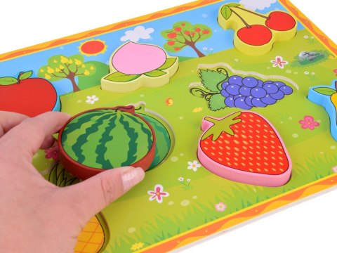 Układanka drewniana edukacyjne puzzle OWOCE dopasuj 8 ele ZA5255 Układanka drewniana edukacyjne puzzle OWOCE dopasuj 8 ele ZA5255