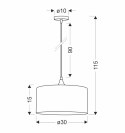 Anaka lampa wisząca czarny 1x40W E27 abażur plecionka beżowo-brązowa