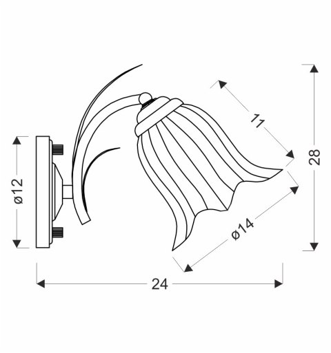 Antiqa lampa kinkiet patynowy 1x40 E27 klosz biały Antiqa lampa kinkiet patynowy 1x40 E27 klosz biały