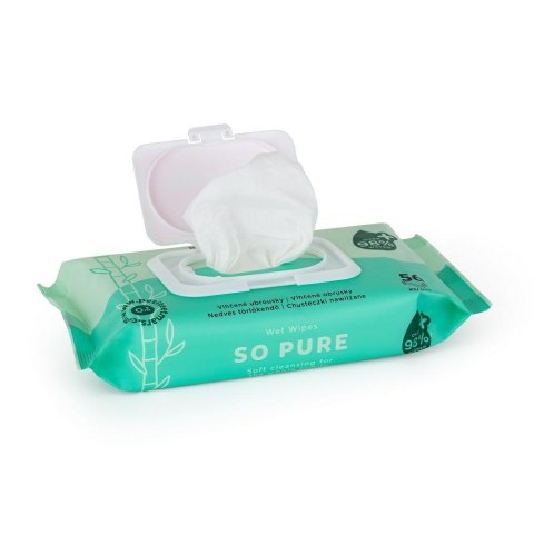 Bambusowe chusteczki nawilżane SO PURE biodegradowalne 56 szt PETITE&MARS Bambusowe chusteczki nawilżane SO PURE biodegradowalne 56 szt PETITE&MARS