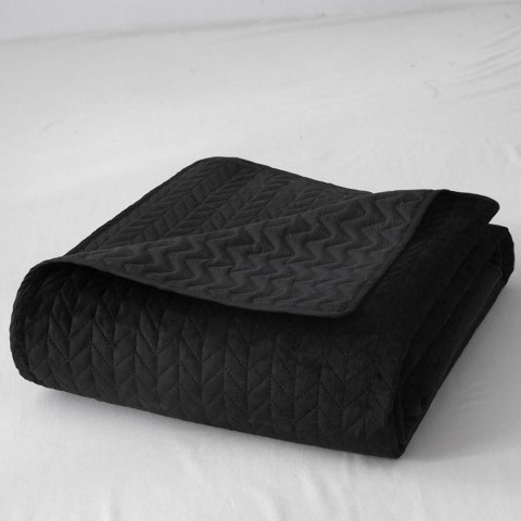Narzuta kapa pikowana 240x220 welurowa czarna Moxie Narzuta kapa pikowana 240x220 welurowa czarna Moxie