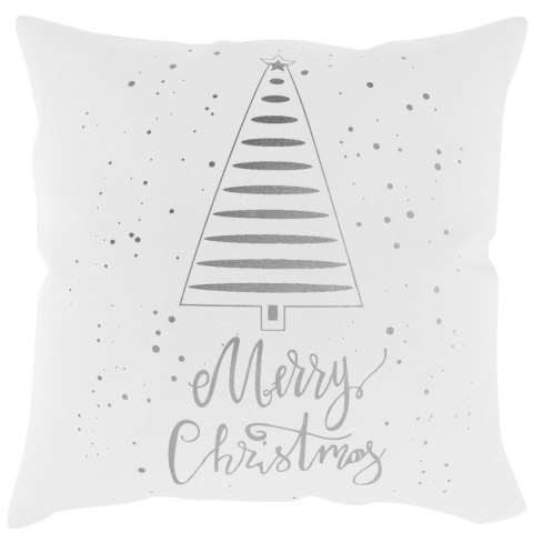 Poszewka świąteczna 45x45 Tree biała srebrna choinka Merry Christmas BN23 Poszewka świąteczna 45x45 Tree biała srebrna choinka Merry Christmas BN23