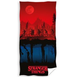 Ręcznik bawełniany 70x140 STRANGER THINGS czerwony granatowy C24