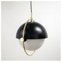 Lampa wisząca Gumis 40cm czarno - biało złota kula szklana ruchome boki v11450