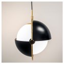 Lampa wisząca Gumis 40cm czarno - biało złota kula szklana ruchome boki v11450