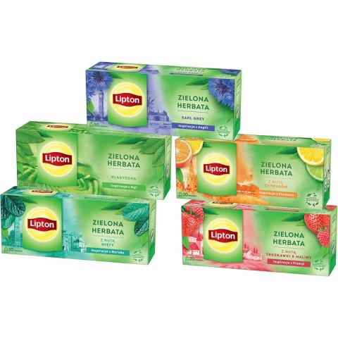 Herbata Lipton zielona z nutą truskawki i maliny (20), NUTA TRUSKAWEK I MALIN