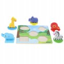 Edukacyjne drewniane puzzle safari klocki 0057