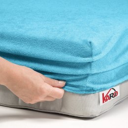 Prześcieradło frotte z gumką 80x200 turkusowe 030 grube 200g/m2 KARO