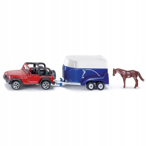 Siku Jeep z przyczepą na konie metal model S1651 Siku Jeep z przyczepą na konie metal model S1651