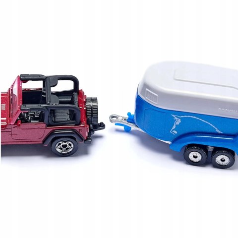 Siku Jeep z przyczepą na konie metal model S1651 Siku Jeep z przyczepą na konie metal model S1651