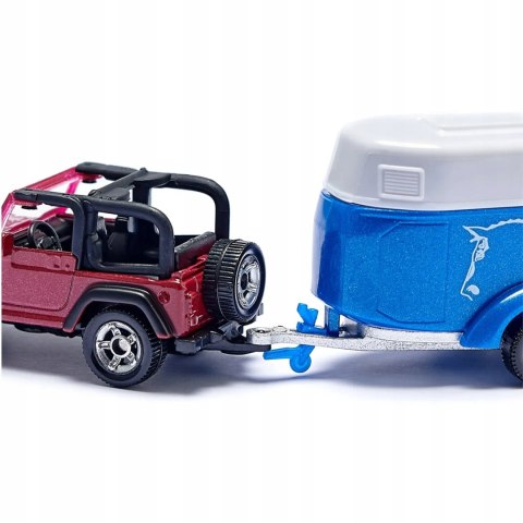 Siku Jeep z przyczepą na konie metal model S1651 Siku Jeep z przyczepą na konie metal model S1651