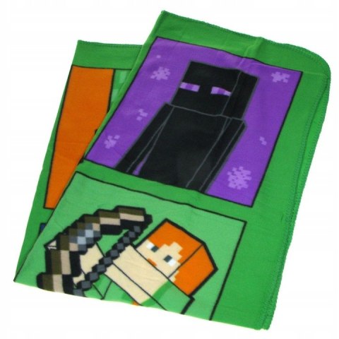 Koc polarowy 150x200 Minecraft zielony C24 Koc polarowy 150x200 Minecraft zielony C24