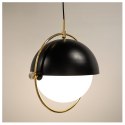 Lampa wisząca Gumis 40cm czarno - biało złota kula szklana ruchome boki v11450