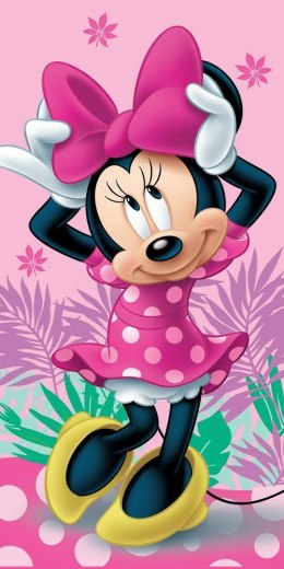 Ręcznik plażowy 70x140 Myszka Minnie Mini różowy bawełniany 7791