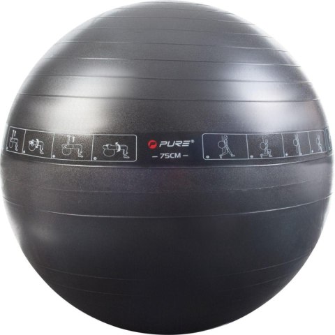 PIŁKA DO ĆWICZEŃ FITNESS 75CM CZARNA PURE 2 IMPROVE PIŁKA DO ĆWICZEŃ FITNESS 75CM CZARNA PURE 2 IMPROVE