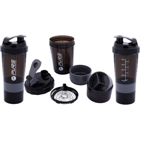 BIDON FITNESS SHAKER 500ML BLACK/GREY PURE 2 IMPROVE