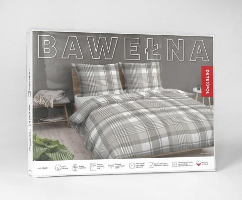 Pościel bawełniana 140x200 beżowa biała kratka 5246 B Bawełna 48 Pościel bawełniana 140x200 beżowa biała kratka 5246 B Bawełna 48