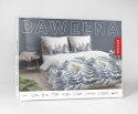 Pościel bawełniana 140x200 biała niebieska paprocie kwiaty 5248 B Bawełna 48