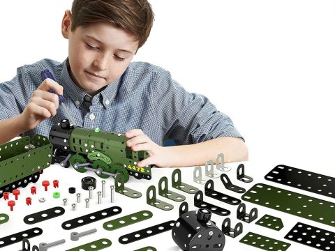 Konstrukcyjne metalowe klocki parowóz 340el ZA3869 Konstrukcyjne metalowe klocki parowóz 340el ZA3869