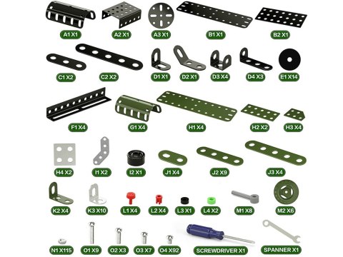 Konstrukcyjne metalowe klocki parowóz 340el ZA3869 Konstrukcyjne metalowe klocki parowóz 340el ZA3869