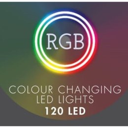 LAMPKI CHOINKOWE KURTYNA ŚWIETLNA ZEW/WEW 120 LED 300X60CM Z PILOTEM RGB