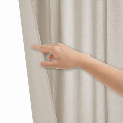 Zasłona gotowa 140x175 taupe na taśmie Viva do salonu Zasłona gotowa 140x175 taupe na taśmie Viva do salonu