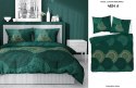 Pościel satynowa 160x200 4824 A zielona butelkowa złota geometria Home Satin 59