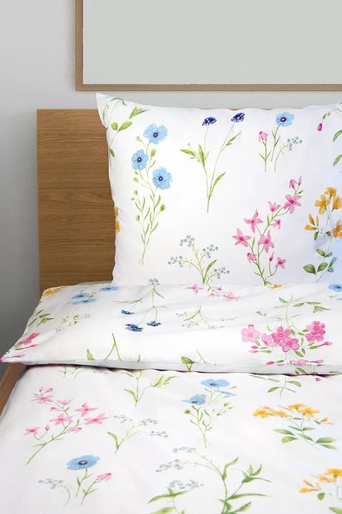 Pościel bawełniana 160x200 Lia biała kolorowa kwiaty Bielbaw Premium Pościel bawełniana 160x200 Lia biała kolorowa kwiaty Bielbaw Premium