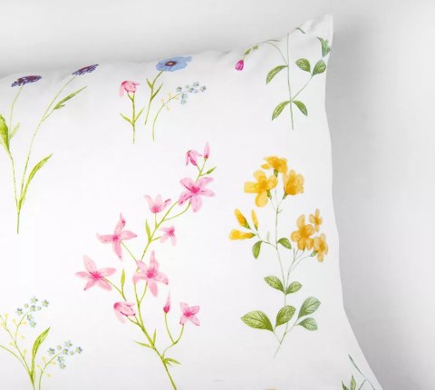 Pościel bawełniana 160x200 Lia biała kolorowa kwiaty Bielbaw Premium Pościel bawełniana 160x200 Lia biała kolorowa kwiaty Bielbaw Premium