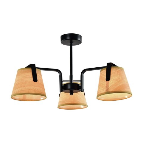 Amberg lampa sufitowa czarny 3x40W E14 aba¿ur ¿ó³ty