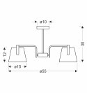 Amberg lampa sufitowa czarny 3x40W E14 aba¿ur ¿ó³ty