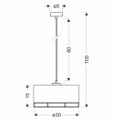 Ardi lampa sufitowa czarny 1x40W E27 aba¿ur ¿ó³ty