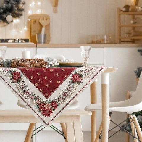 Poszewka świąteczna 45x45 naturalna kremowa czerwona gobelinowa Eurofirany Poszewka świąteczna 45x45 naturalna kremowa czerwona gobelinowa Eurofirany