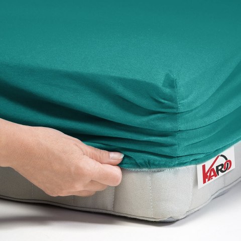 Prześcieradło jersey z gumką 80x200 turkusowe ciemne 016 grube 150g/m2 KARO Prześcieradło jersey z gumką 80x200 turkusowe ciemne 016 grube 150g/m2 KARO