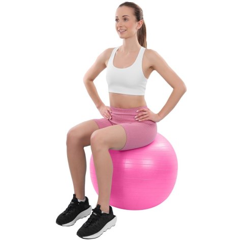 PIŁKA DO ĆWICZEŃ FITNESS 75CM ANTIBURST RÓŻOWA XQMAX PIŁKA DO ĆWICZEŃ FITNESS 75CM ANTIBURST RÓŻOWA XQMAX