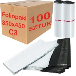 Foliopaki Kurierskie Białe C3 350x450mm - 100 szt.