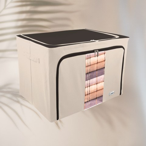 Beżowy organizer Kamai Gio Style z utwardzonymi ściankami, bocznymi uchwytami i okienkiem, pojemność 100L Beżowy organizer Kamai Gio Style z utwardzonymi ściankami, bocznymi uchwytami i okienkiem, pojemność 100L