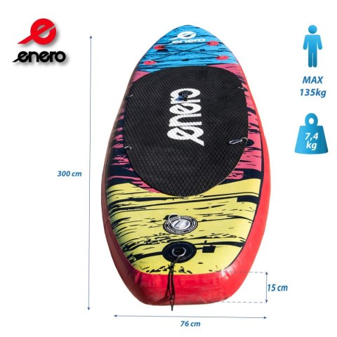 ZESTAW - DESKA SUP 135KG DMUCHANA ENERO 300x76x15CM BLACK ZESTAW - DESKA SUP 135KG DMUCHANA ENERO 300x76x15CM BLACK