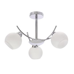 AMOS Lampa wiszaca chromowy 3x40W E27 klosz biały