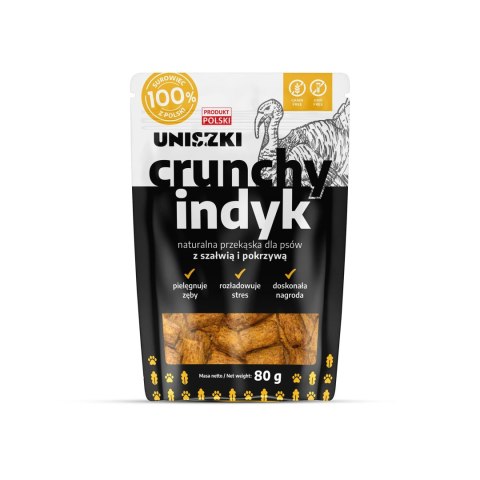 UNISZKI Crunchy indyk - Szałwia Pokrzywa 80g