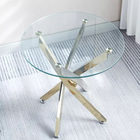 Stolik kawowy Amber 60cm transparentny/ złoty Stolik kawowy Amber 60cm transparentny/ złoty