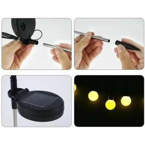 LAMPA SOLARNA TAŃCZĄCE NA WIETRZE KULECZKI BIAŁE 6 LED 72CM LAMPA SOLARNA TAŃCZĄCE NA WIETRZE KULECZKI BIAŁE 6 LED 72CM