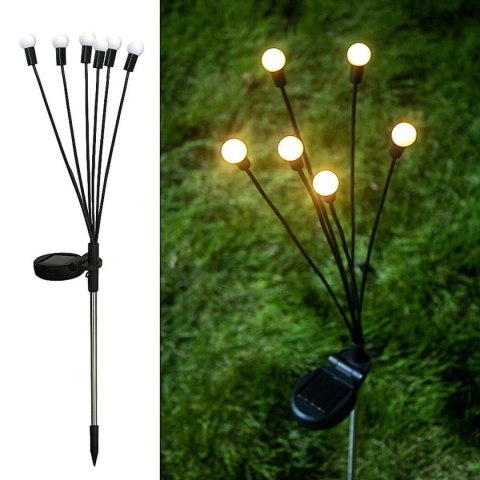 LAMPA SOLARNA TAŃCZĄCE NA WIETRZE KULECZKI BIAŁE 6 LED 72CM LAMPA SOLARNA TAŃCZĄCE NA WIETRZE KULECZKI BIAŁE 6 LED 72CM
