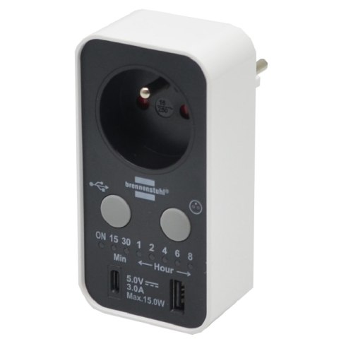 Elektroniczny sterownik czasowy USB i USB C IP20 Brennenstuhl 1506181 Elektroniczny sterownik czasowy USB i USB C IP20 Brennenstuhl 1506181