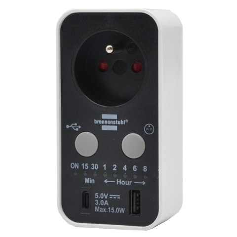 Elektroniczny sterownik czasowy USB i USB C IP20 Brennenstuhl 1506181 Elektroniczny sterownik czasowy USB i USB C IP20 Brennenstuhl 1506181