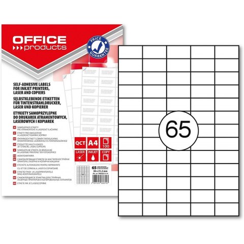 Etykiety Office Products A4 38x21.2mm białe (100)