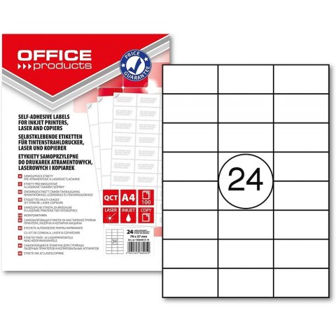Etykiety Office Products A4 70x37mm białe (100) Etykiety Office Products A4 70x37mm białe (100)